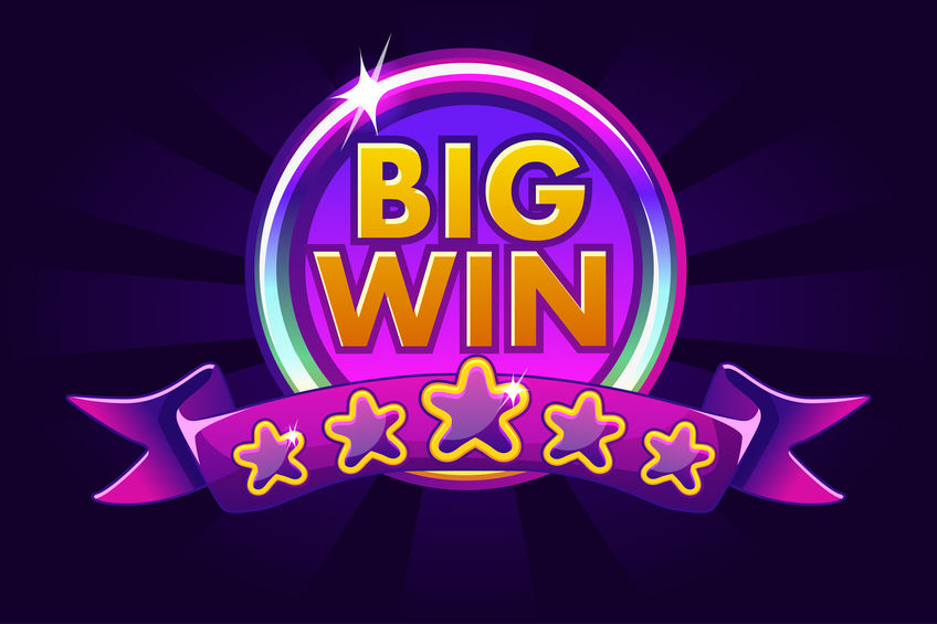 Big win banner background for online casino, poker, roulette, slot machines, card games.