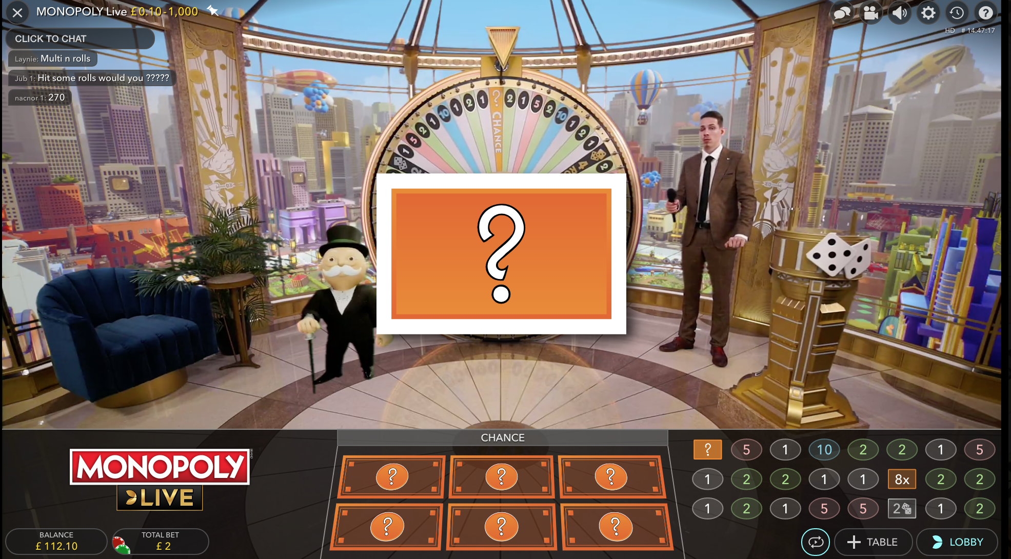 live monopoly chance bonus